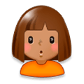 🙎🏽‍♀️ Emoji Mulher Fazendo Bico: Pele Morena na Samsung Experience 8.0.