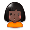🙎🏿‍♀️ Emoji Mujer Haciendo Pucheros: Tono De Piel Oscuro en Samsung Experience 8.0.