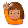 🙋🏽‍♀️ Emoji Mujer Con La Mano Levantada: Tono De Piel Medio en Samsung Experience 8.0.
