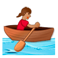 🚣🏽‍♀️ Emoji Mujer Remando En Un Bote: Tono De Piel Medio en Samsung Experience 8.0.