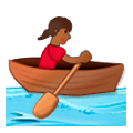 🚣🏾‍♀️ Emoji Frau im Ruderboot: mitteldunkle Hautfarbe Samsung Experience 8.0.