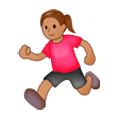 🏃🏽‍♀️ Emoji Mujer Corriendo: Tono De Piel Medio en Samsung Experience 8.0.