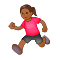 🏃🏾‍♀️ Emoji Mujer Corriendo: Tono De Piel Oscuro Medio en Samsung Experience 8.0.