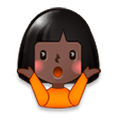🤷🏿‍♀️ Emoji schulterzuckende Frau: dunkle Hautfarbe Samsung Experience 8.0.