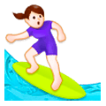 Emoji 🏄‍♀️ Surfista Donna su Samsung Experience 8.0.