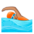 🏊🏽‍♀️ Emoji Schwimmerin: mittlere Hautfarbe Samsung Experience 8.0.