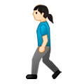 🚶🏻‍♀️ Emoji Fußgängerin: helle Hautfarbe Samsung Experience 8.0.