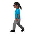 🚶🏿‍♀️ Emoji Mujer Caminando: Tono De Piel Oscuro en Samsung Experience 8.0.