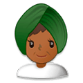 👳🏾‍♀️ Emoji Frau mit Turban: mitteldunkle Hautfarbe Samsung Experience 8.0.