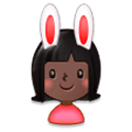 👯🏿 Emoji Personas Con Orejas De Conejo: Tono De Piel Oscuro en Samsung Experience 8.0.