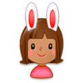 👯🏽‍♀️ Emoji Frauen mit Hasenohren, mittlere Hautfarbe Samsung Experience 8.0.