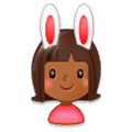 👯🏾‍♀️ Emoji Mulheres Com Orelhas De Coelho, Pele Morena Escura na Samsung Experience 8.0.