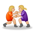 🤼🏼‍♀️ Emoji Mujeres Luchando, Tono De Piel Claro Medio en Samsung Experience 8.0.