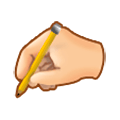✍🏻 Emoji Mano Escribiendo: Tono De Piel Claro en Samsung Experience 8.0.
