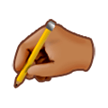 Emoji ✍🏽 Mano Che Scrive: Carnagione Olivastra su Samsung Experience 8.0.