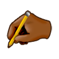 ✍🏾 Emoji Mano Escribiendo: Tono De Piel Oscuro Medio en Samsung Experience 8.0.