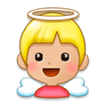 Emoji 👼🏼 Angioletto: Carnagione Abbastanza Chiara su Samsung Experience 8.1.