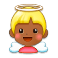 Emoji 👼🏾 Angioletto: Carnagione Abbastanza Scura su Samsung Experience 8.1.