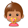 👶🏽 Emoji Bebé: Tono De Piel Medio en Samsung Experience 8.1.