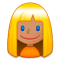 👱🏽‍♀️ Emoji Frau: mittlere Hautfarbe, blond Samsung Experience 8.1.
