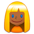 👱🏾‍♀️ Emoji Frau: mitteldunkle Hautfarbe, blond Samsung Experience 8.1.