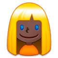 Émoji 👱🏿‍♀️ Femme Blonde : Peau Foncée sur Samsung Experience 8.1.