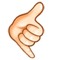 🤙🏻 Emoji ruf-mich-an-Handzeichen: helle Hautfarbe Samsung Experience 8.1.