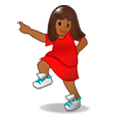 💃🏾 Emoji tanzende Frau: mitteldunkle Hautfarbe Samsung Experience 8.1.