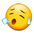 Emoji 😥 Faccina Delusa Ma Sollevata su Samsung Experience 8.1.