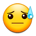 😓 Emoji Cara Con Sudor Frío en Samsung Experience 8.1.