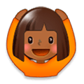 🙆🏾 Emoji Person mit Händen auf dem Kopf: mitteldunkle Hautfarbe Samsung Experience 8.1.