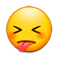 Emoji 😝 Faccina Con Un Gran Sorriso Che Mostra La Lingua su Samsung Experience 8.1.