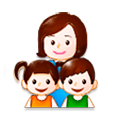 👩‍👧‍👦 Emoji Familie: Frau, Mädchen und Junge Samsung Experience 8.1.