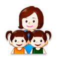 👩‍👧‍👧 Emoji Familia: Mujer, Niña, Niña en Samsung Experience 8.1.
