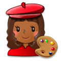 👩🏾‍🎨 Emoji Artista Plástica: Pele Morena Escura na Samsung Experience 8.1.