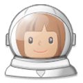 Émoji 👩🏽‍🚀 Astronaute Femme : Peau Légèrement Mate sur Samsung Experience 8.1.
