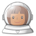 Émoji 👩🏾‍🚀 Astronaute Femme : Peau Mate sur Samsung Experience 8.1.