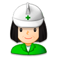 Emoji 👷🏻‍♀️ Operaia Edile: Carnagione Chiara su Samsung Experience 8.1.
