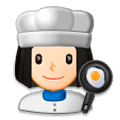 👩🏻‍🍳 Emoji Cocinera: Tono De Piel Claro en Samsung Experience 8.1.