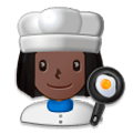 👩🏿‍🍳 Emoji Cozinheira: Pele Escura na Samsung Experience 8.1.