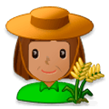👩🏽‍🌾 Emoji Agricultora: Tono De Piel Medio en Samsung Experience 8.1.