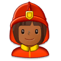 👩🏾‍🚒 Emoji Feuerwehrfrau: mitteldunkle Hautfarbe Samsung Experience 8.1.