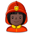 Emoji 👩🏿‍🚒 Pompiere Donna: Carnagione Scura su Samsung Experience 8.1.