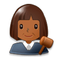👩🏾‍⚖️ Emoji Juíza: Pele Morena Escura na Samsung Experience 8.1.