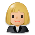 👩🏼‍💼 Emoji Oficinista Mujer: Tono De Piel Claro Medio en Samsung Experience 8.1.