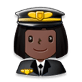 👩🏿‍✈️ Emoji Piloto De Avião Mulher: Pele Escura na Samsung Experience 8.1.