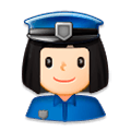 👮🏻‍♀️ Emoji Agente De Policía Mujer: Tono De Piel Claro en Samsung Experience 8.1.