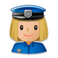 👮🏼‍♀️ Emoji Agente De Policía Mujer: Tono De Piel Claro Medio en Samsung Experience 8.1.