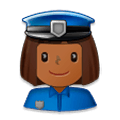 👮🏾‍♀️ Emoji Agente De Policía Mujer: Tono De Piel Oscuro Medio en Samsung Experience 8.1.