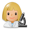 👩🏼‍🔬 Emoji Cientista Mulher: Pele Morena Clara na Samsung Experience 8.1.